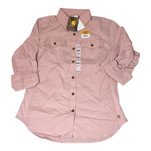 Carhartt 103600 P00 Women's Rugged Flex Long Sleeve Button Down Small (4/6)
